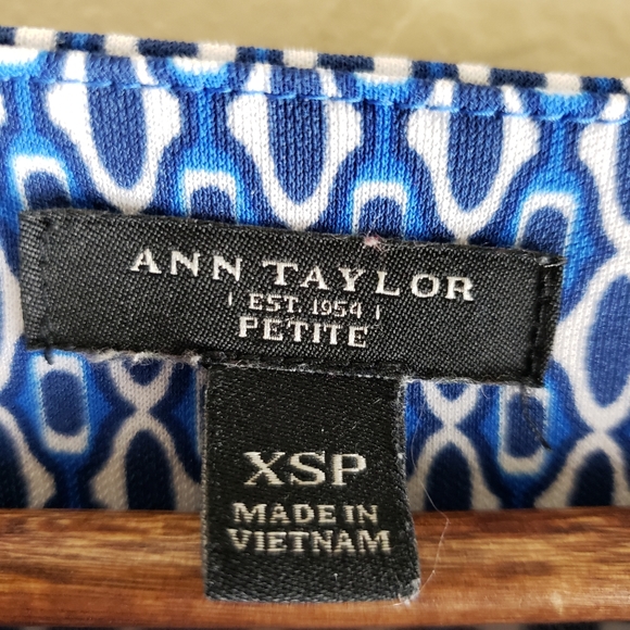 Ann Taylor Blue White Pullover top - Picture 4 of 6
